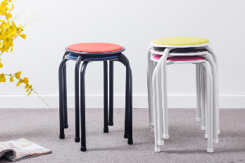 Portable space-saving metal stool/FS-102
