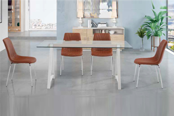 Tempered clear glass dinning table/2018012