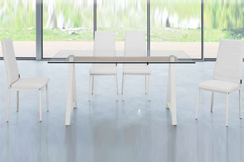 Tempered clear glass dinning table 2018019