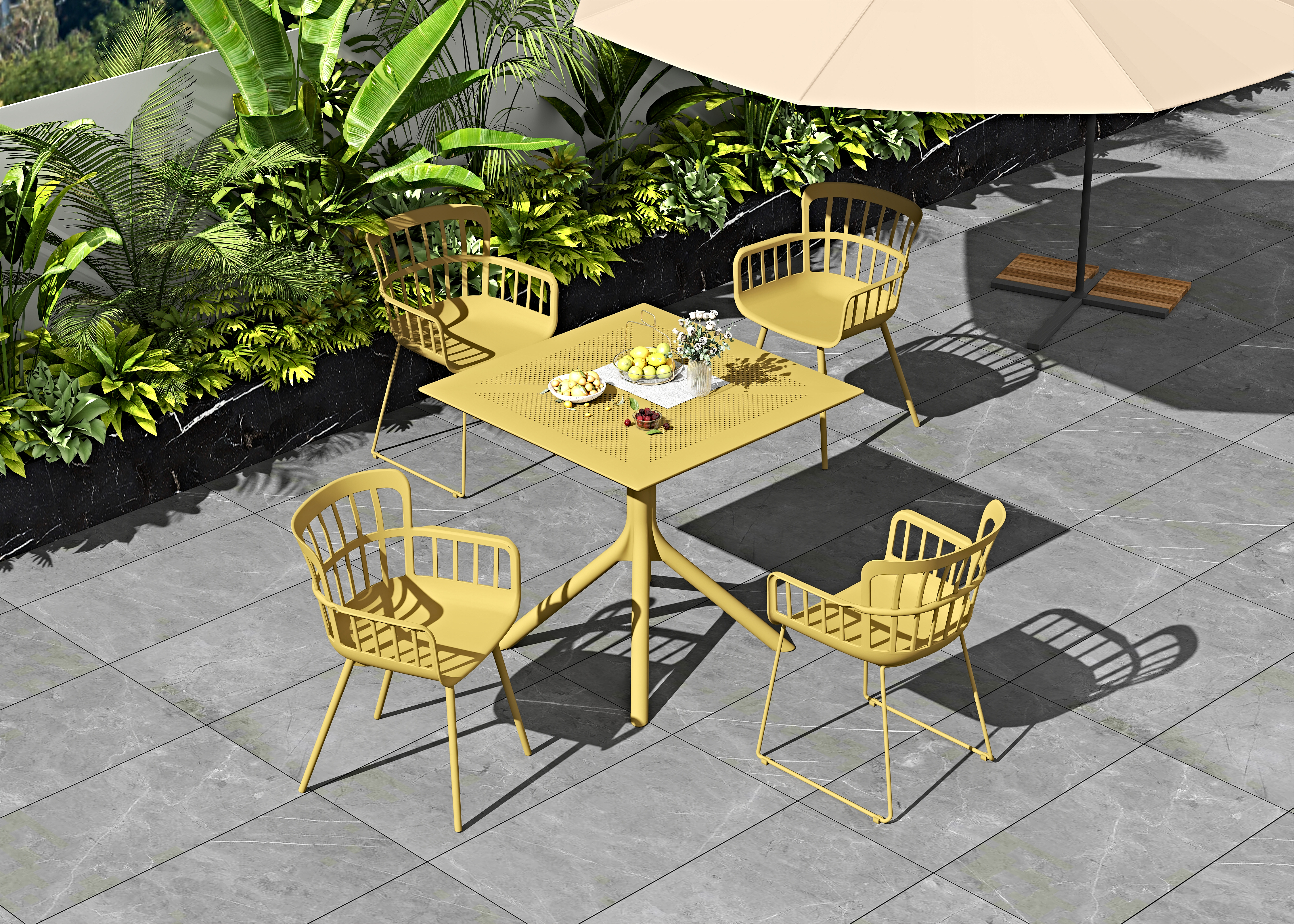 Plastic outdoor pool chairs