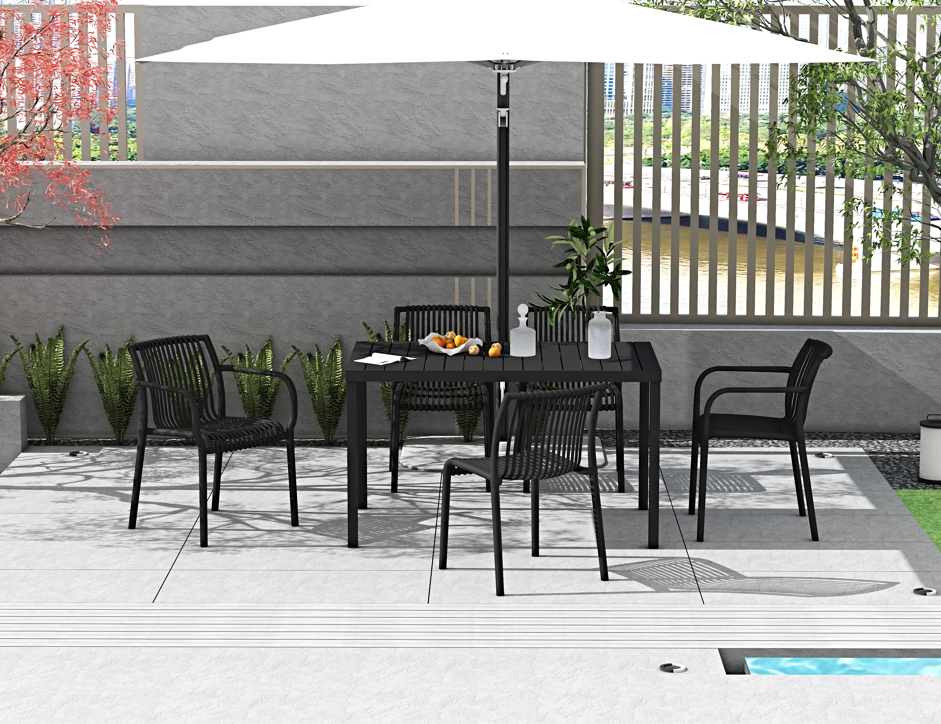 Outdoor table and chair set