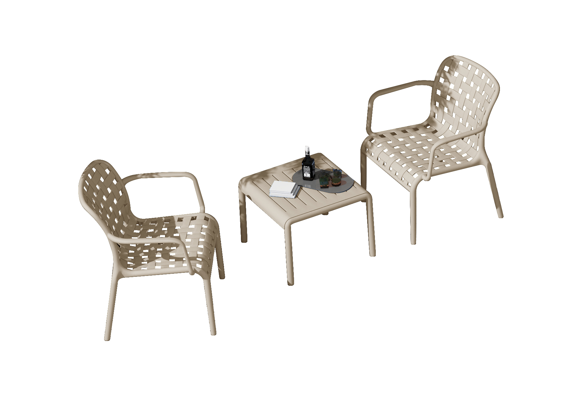 Outdoor colorful plastic chair&table sets