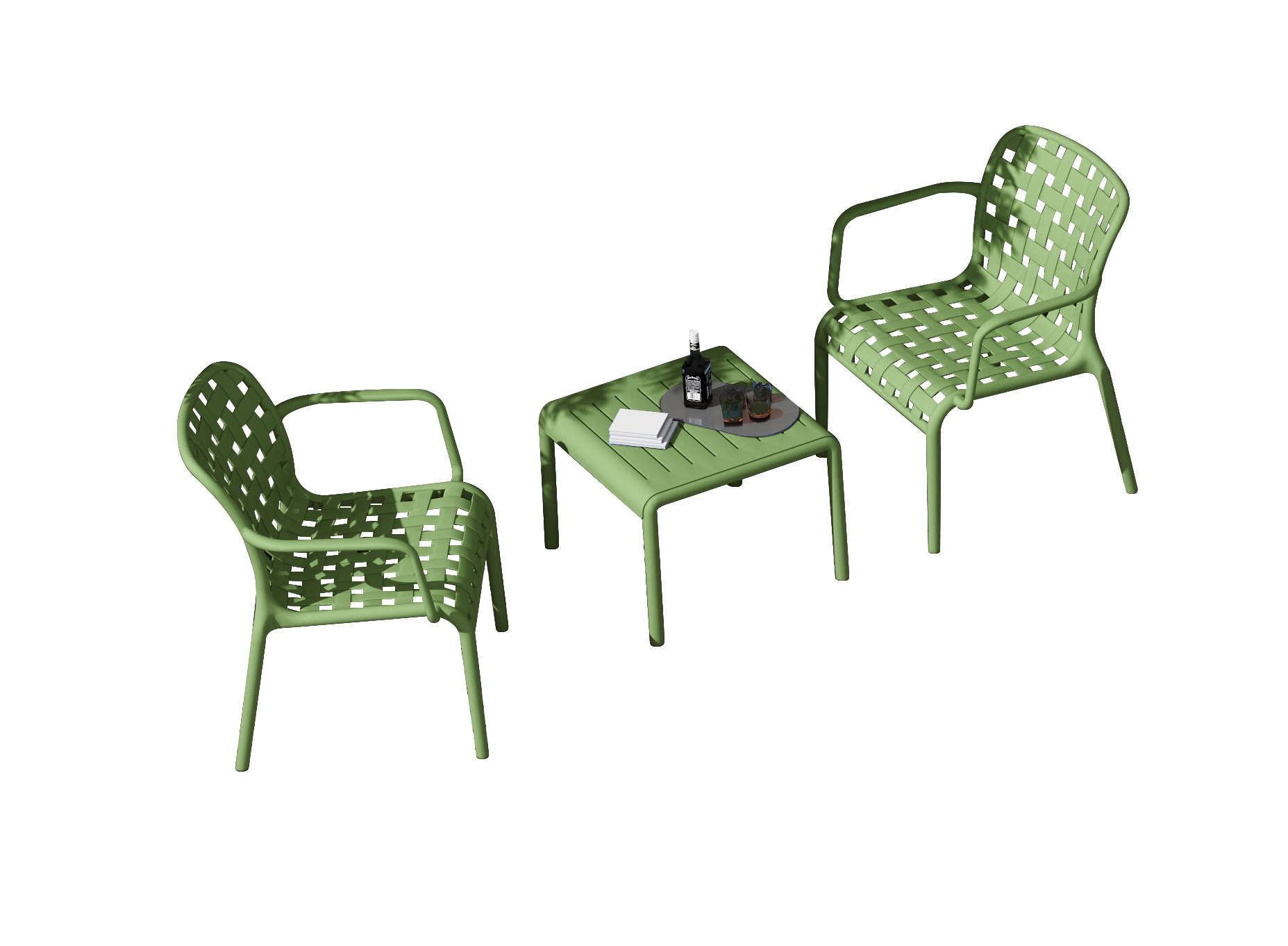 Outdoor colorful plastic chair&table sets