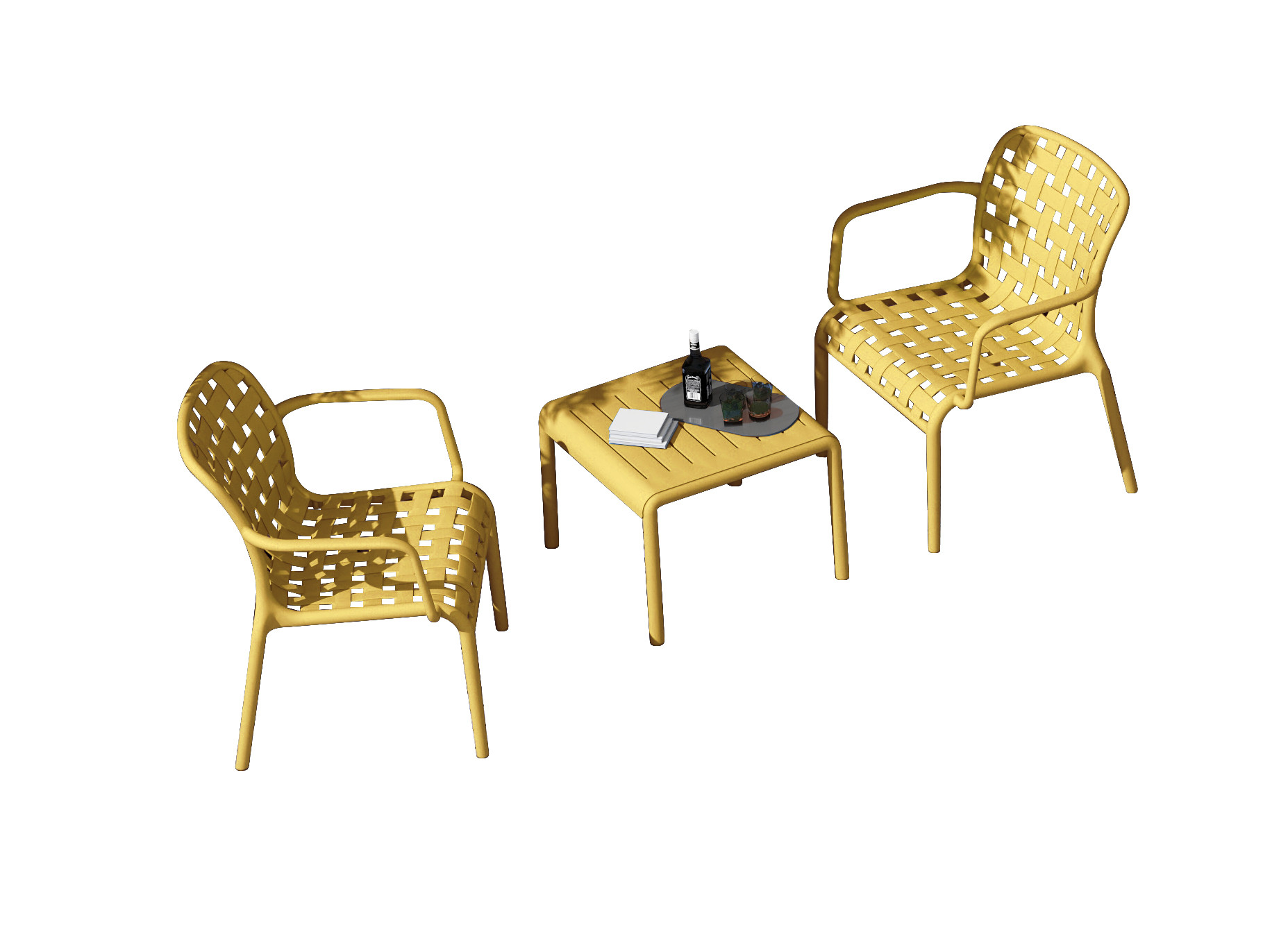 Outdoor colorful plastic chair&table sets